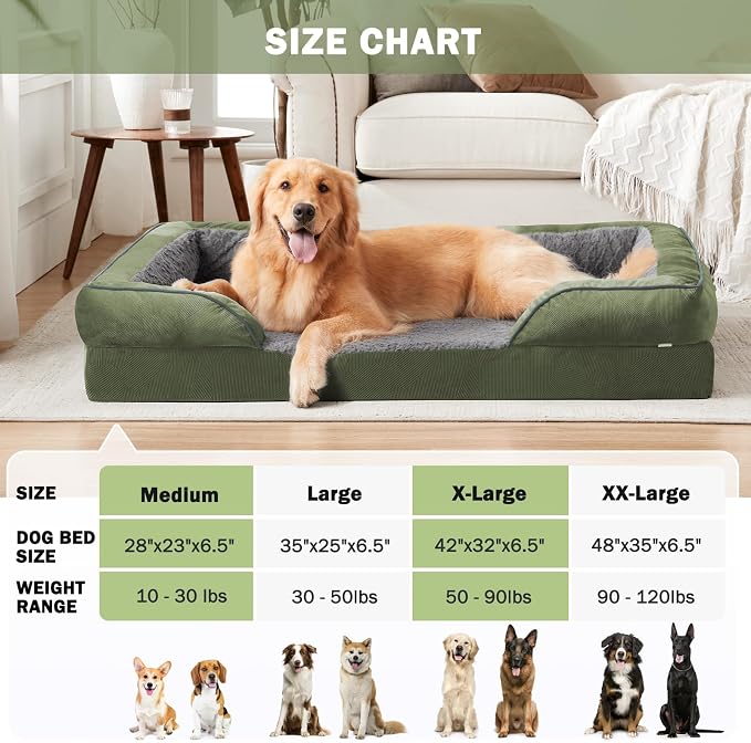 INVENHO Orthopedic Dog Bed for Large Dogs, Washable Waterproof, Egg-Crate Foam Dog Couch Bed with Washable Removable Cover, Waterproof Lining and Nonskid Bottom - Image 7
