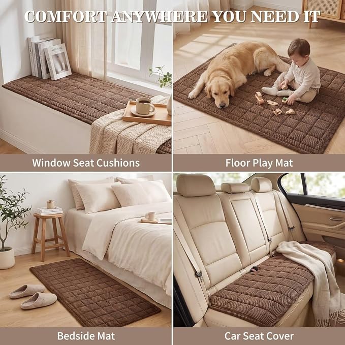 Couch Cover for Dogs Non-Slip Pet Couch Cover for Sofa Plush Protector | Non-Slip Backing, Machine Washable, Pet Friendly, Pet Hair & Scratch Protection, Sofa Cushion Protector（Brown, 27.6"×59.1") - Image 7