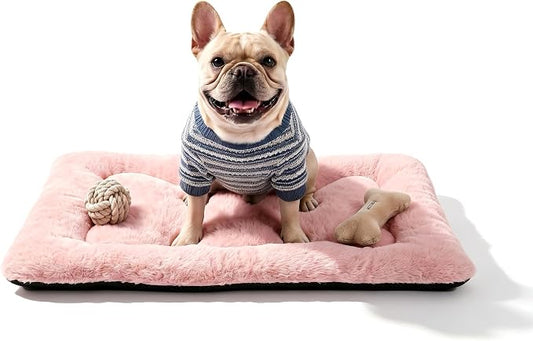 Dog Bed 30" for Metal Crate Pad, Washable Kennel Mat for Medium Dogs & Pets | Soft faux rabbit fur, non-slip,machine wash/dry, plush cushioning, for crates, floors & travel, multiple sizes for all breeds by Poimerk