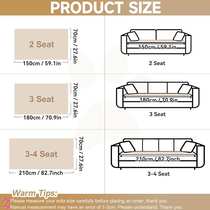 OTOB Couch Cover for Dogs Washable Pet Friendly, Non Slip Plush Fuzzy Love Seat Couch Covers Sofa Slipcovers, Geometric Jacquard Soft Pet Cushion Mat Furniture Protector (Off White, 27.6" x 59.1") - Image 8