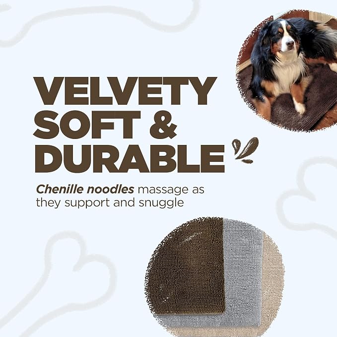 Soggy Doggy Crate Mate Dog Crate Pad, Chocolate Brown, Medium 20x30 | Reversible chenille pad; absorbs 7x its weight; fits wire, plastic crates & cars; puppy to senior dog; quick-dry - Image 7