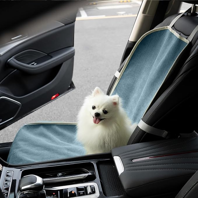 FUNNY FUZZY Dog Car Seat Cover for Front Seat, Dog Seat Cove Waterproof, Scratchproof Non-Slip Car Seat Protector, Universal Fit Most Cars, SUVs, Trucks, Blue - Image 7