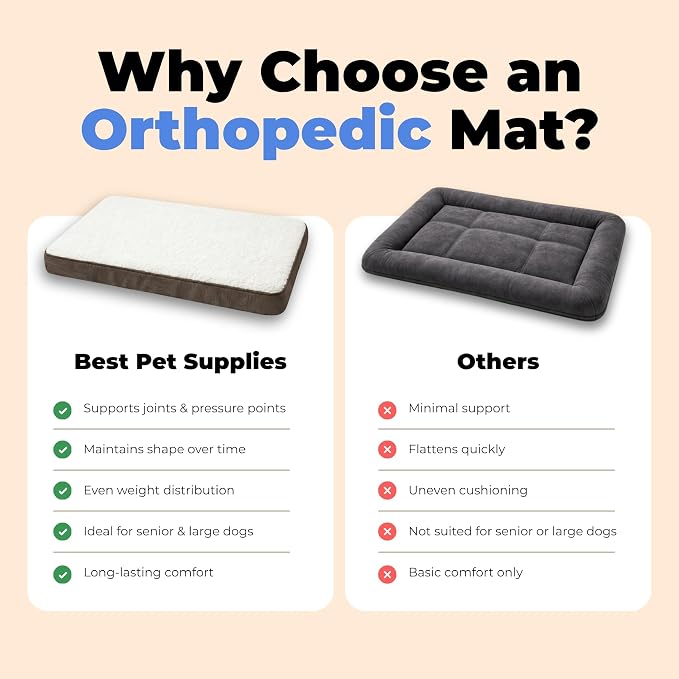 Best Pet Supplies Orthopedic Dog Bed with Memory Foam, Washable Dog Crate Mat for Small, Medium & Large Dogs, Thick Mattress for Crates, Kennels or Floor, Waterproof Pet Bed - Brown, 35 x 22 x 4 - Image 4
