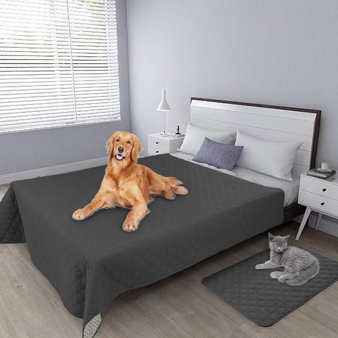 Easy-Going 100% Waterproof Dog Bed Cover, Non-Slip Pet Blanket for Furniture, Washable Couch Cover, Repleasement Sofa Cover (96x82 in, Dark Gray) - Image 2