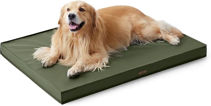 LE SURE Outdoor Waterproof Dog Bed for Extra Large Dogs, XL Orthopedic Egg Crate Foam Pet Bed with Oxford Fabric Surface and Removable Washable Cover, Pet Mat 44''x32'', Green | Crate Pad for Dogs with Oxford Fabric Surface,Removable Washable Cover,Egg... - Image 7