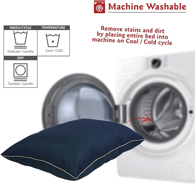 Majestic Pet Rectangle Medium Dog Bed Washable – Non Slip Comfy Pet Bed – Dog Crate Bed Super Value Pillow Dog Bed – Dog Kennel Bed for Sleeping - Dog Bed Medium Breed 35 x 28 Inch – Solid Blue - Image 5