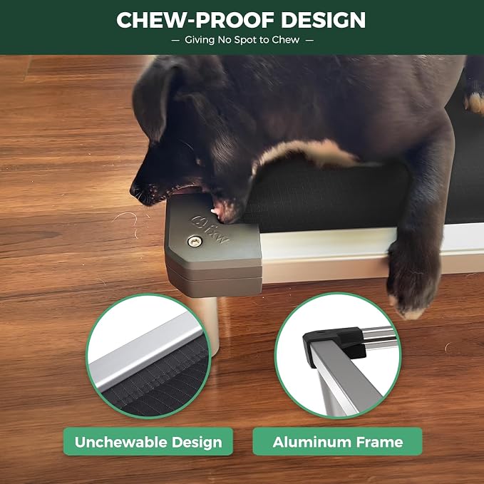 FXW TitanNest Chew-Proof Elevated Dog Bed, Raised Cot for Indoor/Outdoor/Camping Use, Durable & Washable Padded Pet Bed for Toy Dogs, 23.0" L x 17.0" W x 4.1" H, Black - Image 2