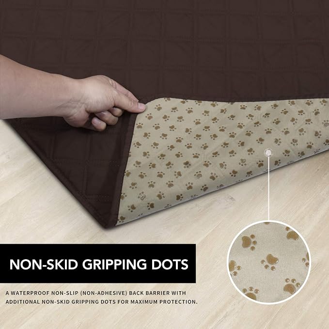 Easy-Going 100% Waterproof Dog Bed Cover, Non-Slip Pet Blanket for Furniture, Washable Couch Cover, Repleasement Sofa Cover (96x82 in, Chocolate) - Image 3