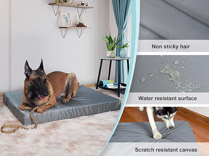 Explore Land Scratch Resistance Dog Bed Cover Canvas Washable Dog Crate Pad Replacement Cover, 36Lx27Wx4H inch, Charcoal - Image 3