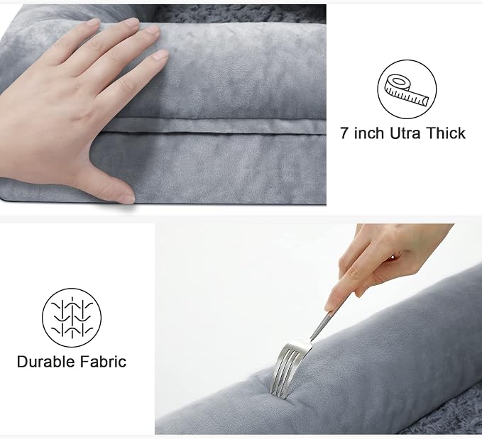 XL Orthopedic Dog Bed Waterproof for Extra Large Size Dogs | 360 Degree Bolster Support, Egg Crate Foam, Waterproof Liner, Non-Slip Bottom, Machine Washable Cover, 41 x 29 Inch - Image 3
