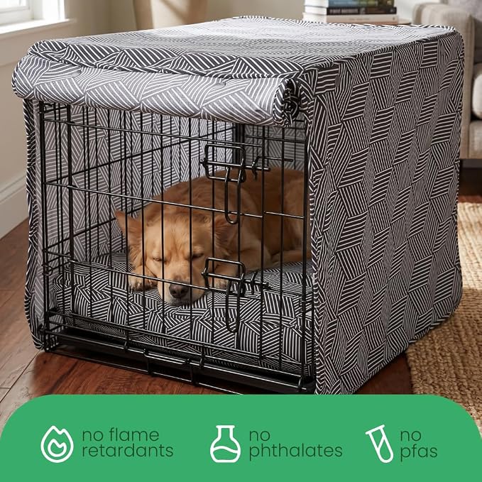 Molly Mutt Rough Gem Dog Crate Cover, 100% Cotton Canvas Cover with 2 Roll-Up Panels, Ideal for Dog or Cat Crate, Durable, Washable, and Free of Harmful Chemicals, 30" x 21" x 24" - Image 6