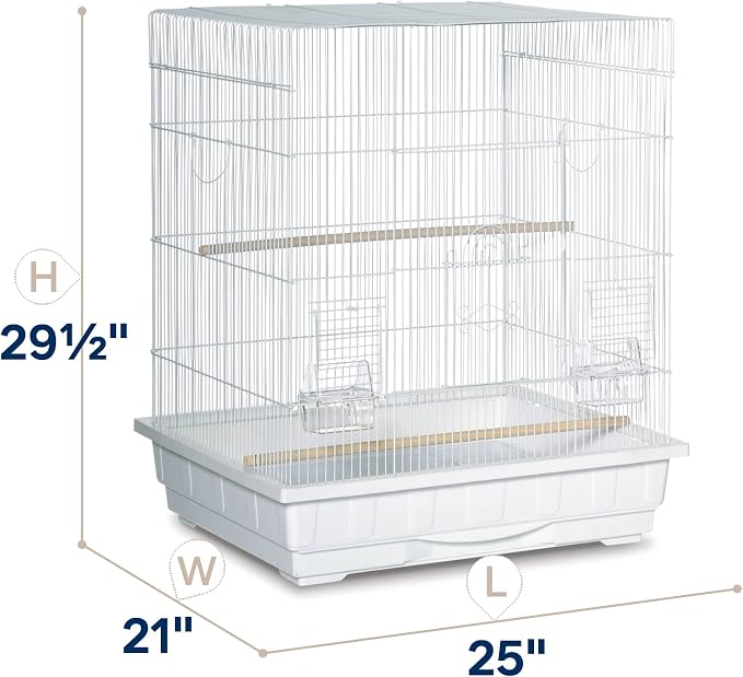 Prevue Pet Products Square Top Parakeet Cage, White - Image 3