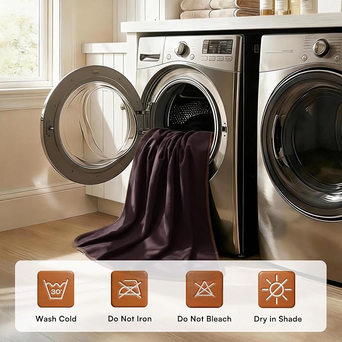Luciphia 100% Waterproof Blanket for Adults or Small Medium Dogs, Soft Polar Fleece Pet Throw Blankets for Couch Protector Washable, Reversible Leakproof Furniture Protection,Brown Cream,57x40inch - Image 6