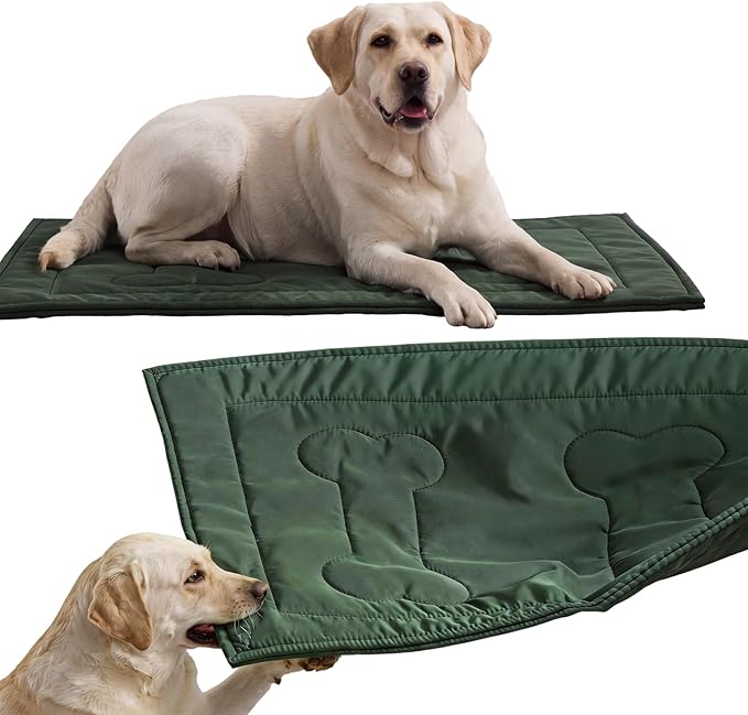 Chew Proof Indestructible Dog Crate Pad,X-Small (17"x23"),Green | Durable,for Aggressive Chewers,Tough,chew resistant, non chewable,Machine Washable & Waterproof,Indoor Outdoor by Couzssyhi