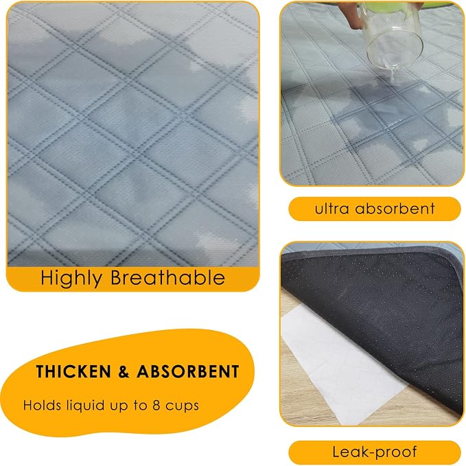 2 Pack Guinea Pig Cage Liners for C&C 2x3 Habitat Washable Guinea Pig Bedding Super Absorbent | Waterproof | Non Slip| Reusable Guinea Pig Pee Pads for Small Animals Cage - 41.3" x 27.6" - Image 4