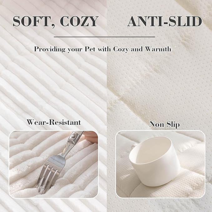 Couch Cover for Dogs Washable, Non-Slip Pet Couch Covers for Sofa, Fuzzy Dog Couch Cover Blanket for Furniture Protector (Z-White, 27.6" x 82.7"/70 x 210cm) - Image 4