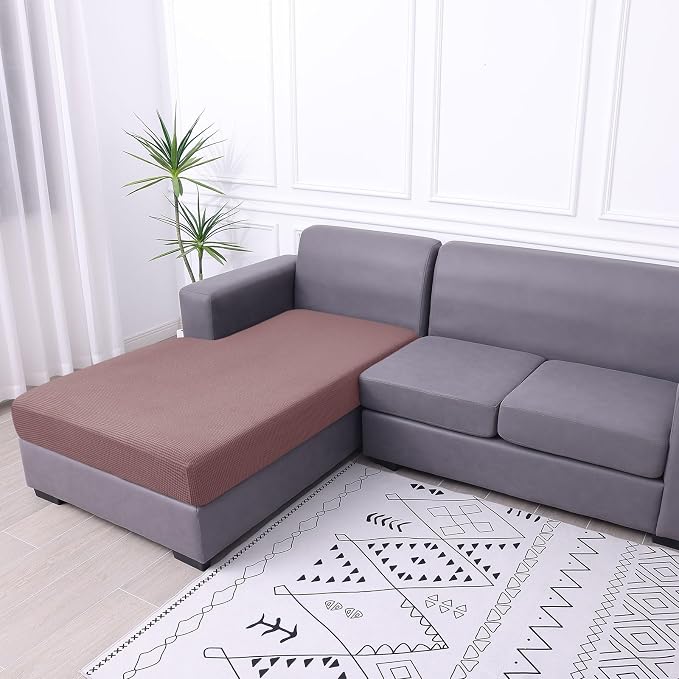 hyha Waterproof Sectional Couch Covers, Non Slip Sofa Cushion Covers | L Shape Sectional Fit, Stretch Jacquard Fabric, Elastic Bottom, Waterproof Protection (1 Piece for Chaise XL) - Image 7