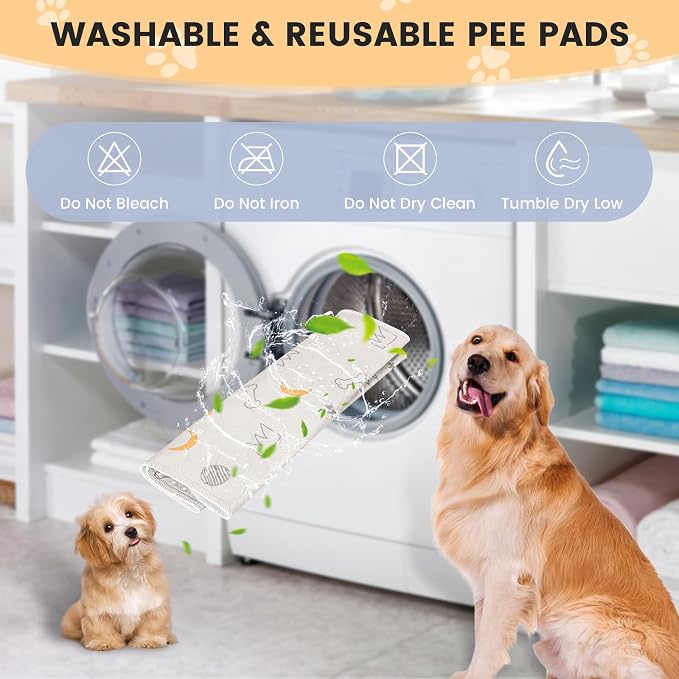 UPSKY Washable Pee Pads for Dogs 4 Pack 18” x 24” Reusable Puppy Pads Waterproof Pet Training Pads, Non-Slip Dog Mats Fast Absorbent Whelping Pads for Playpen, Potty, Crate, Bed - Image 4