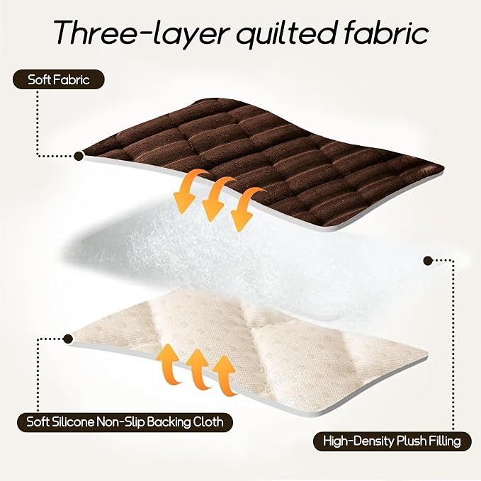 beeweed Couch Covers for Sofa, Couch Covers for Dogs Washable, Non Slip Plush Sofa Slipcovers, Couch Furniture Protector Pet Friendly, Brown, 27.6” x 70.9” - Image 3