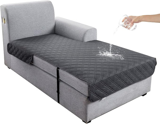 Genina L Shape Couch Cover, Sectional Couch Chaise Covers, Waterproof Washable Sofa Covers for Right L Shape Chaise Lounge, Anti-Slip Sofa Slipcovers for Dogs Cats Pet Friendly(Charcoal Gray) by Genina