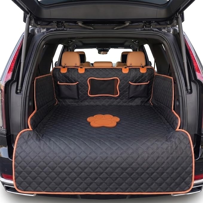 SUV Cargo Liner for Dogs,Waterproof Dog Trunk Cover for Full-Size SUVs | Waterproof PU Leather | Fits Full-Size SUVs | 19.69" Side Flaps | 19.69" Bumper Flap by Unknown
