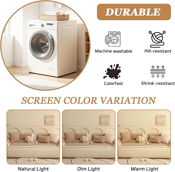 Plush Couch Cover for Dogs – Non Slip Pet Sofa Protector, Ultra Soft Washable Couch Cover for Pets, Anti-Slip Backing Furniture Protector for Cats & Dogs, Fits Standard & L-Shape Sofas (Only1PC ) - Image 4