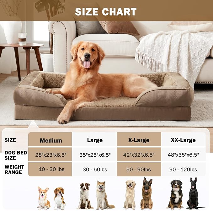 INVENHO Orthopedic Large Dog Bed, Washable Waterproof, Egg-Crate Foam Dog Couch Bed with Washable Removable Cover, Waterproof Lining and Nonskid Bottom - Image 7