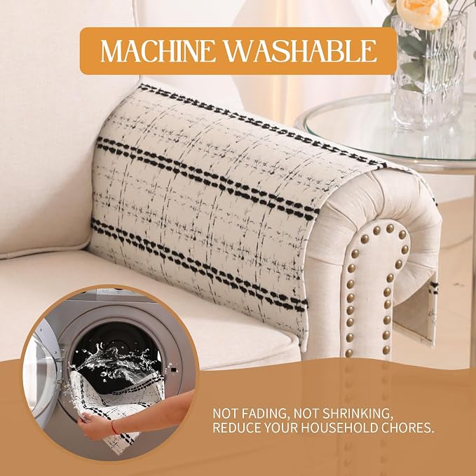 Waterproof Couch Cover for Dogs Washable,Chenille Pet Couch Covers for Sofa,Non-Slip Couch Covers for 3 Cushion Couch Sofa Pet Friendly (White, 27 * 23.6（2pc）) - Image 7