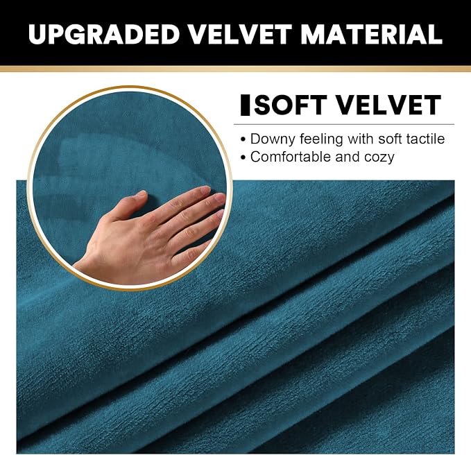 PrinceDeco Velvet Couch Cover for Dogs, Washable L Shaped Couch Cover, 1 Piece, Deep Teal - Image 4