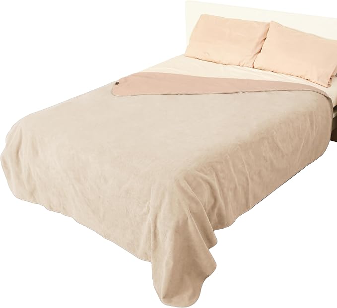 Catalonia Waterproof Bed Blanket, Washable Reversible Furniture Protector | Camel/Taupe Double-Sided Fleece, Leakproof Protection for Bed, Sofa and Couch, Resists Spills, Stains and Everyday Messes by Catalonia