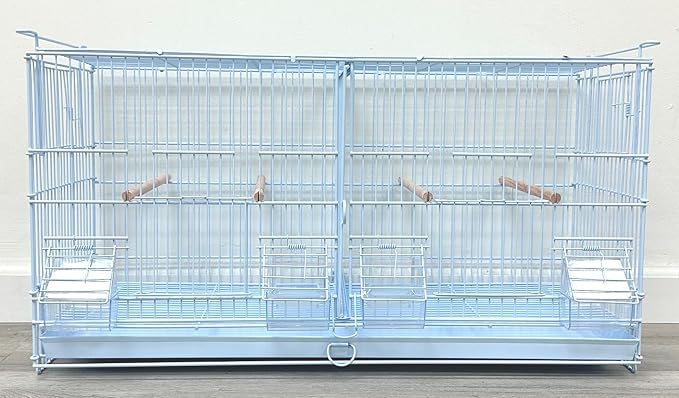 LOT of White Stackable Breeder Bird Flight Cage with Removable Center Divider and Breeding Nest Box Doors (White, 26.5"x11"x15"H Lot of 4) - Image 3