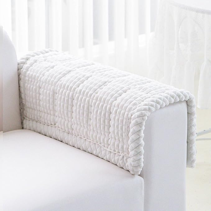 Couch Cover for Dogs Washable, Non-Slip Pet Couch Covers for Sofa, Fuzzy Dog Couch Cover Blanket, Thick, Soft, Plush Couch Cushion Covers for Sofa Protector (White, 27.6" x 27.6"/70 x 70cm) by Disayu
