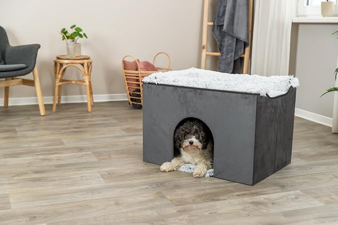 Trixie Harvey Cave - Cat Bed - Soft and Durable Cube House - Foldable Hideaway - Pet Condo for Indoor Cats and Small Dogs - Image 2