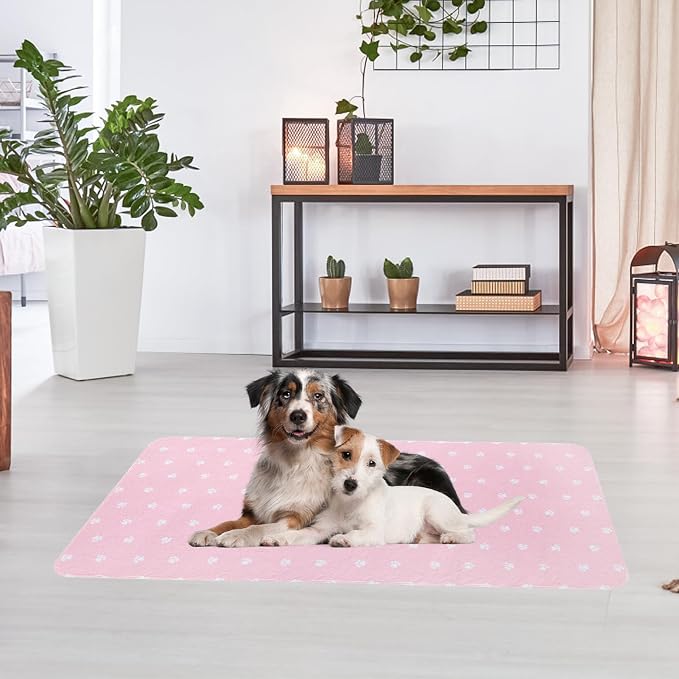 PUPTECK Washable Pee Pads for Dogs Dog Training Pads 2 Pack Pink 36x72 in | Reusable Puppy Potty Training Pad Whelping Mat Pet Food Feeding Mat Leakproof Fast Absorption Non-Slip for Couch, Crate - Image 9
