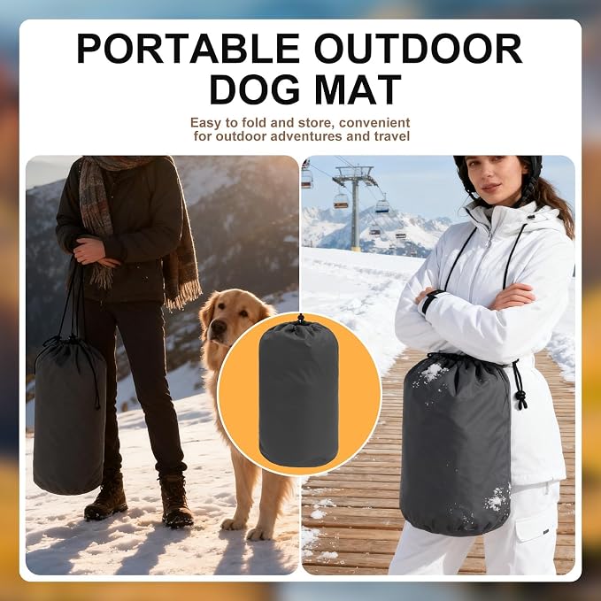 BINGPET Outdoor Travel Dog Bed for Large/Medium Dogs,Portable Waterproof Camping Mat with Carry Bag,Foldable Outside Bed,Machine Washable Indoor Pet Mat for Small,Medium and Large Dogs 26"x43" - Image 2