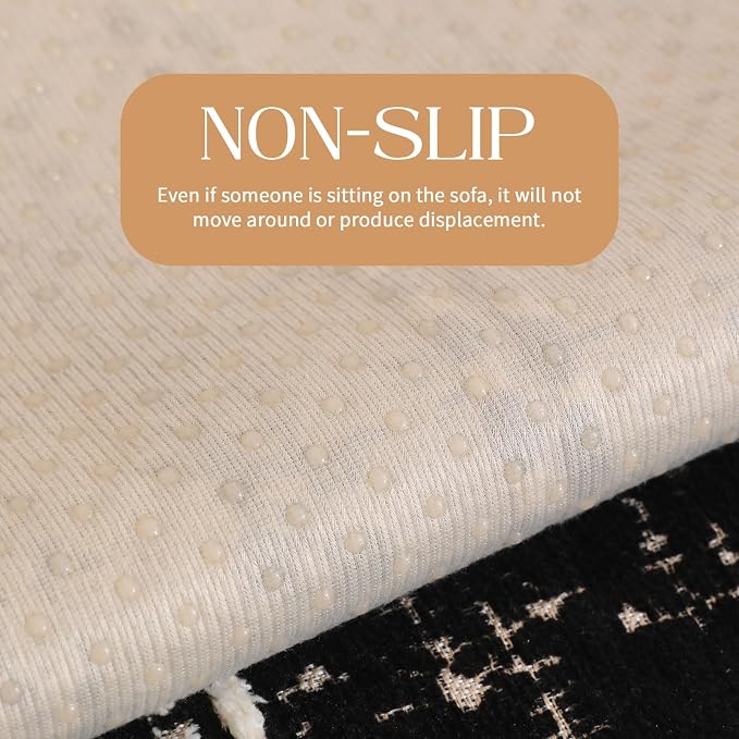 Waterproof Couch Cover for Dogs Washable,Chenille Pet Couch Covers for Sofa,Non-Slip Couch Covers for 3 Cushion Couch Sofa Pet Friendly (Black, 27 * 23.6（2pc）) - Image 5