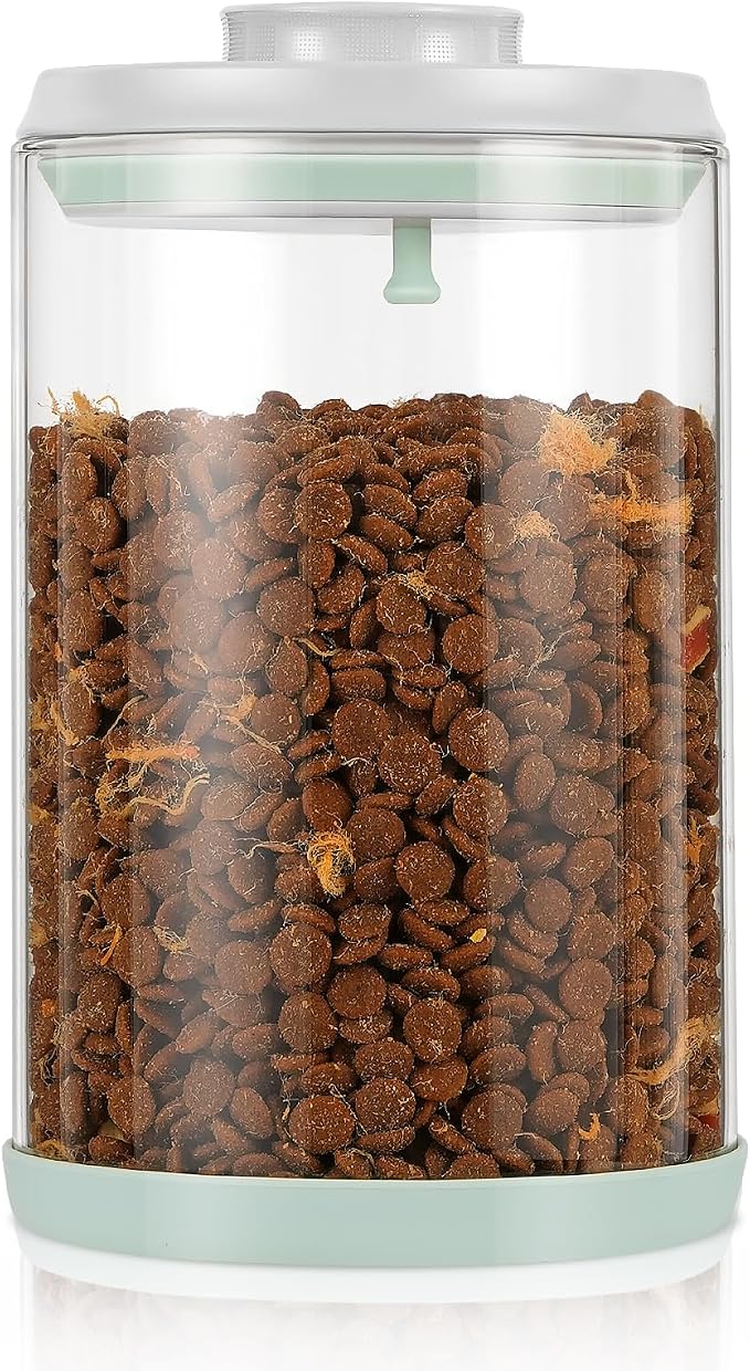 Dog Treat Container Airtight Jar 2.2Qt/2L, Glass Food Jars with One-Touch Lid for Dog or Cat Treats, Kibble, Snacks – Pantry Storage Canister for Kitchen or Countertop (2.2Qt - 2L) by Aloxina