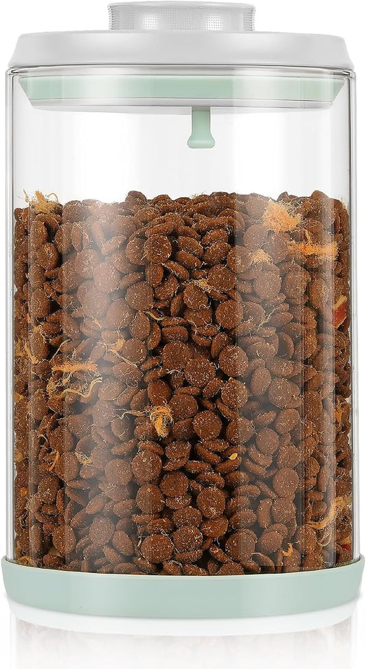 Dog Treat Container Airtight Jar 2.2Qt/2L, Glass Food Jars with One-Touch Lid for Dog or Cat Treats, Kibble, Snacks – Pantry Storage Canister for Kitchen or Countertop (2.2Qt - 2L) by Aloxina