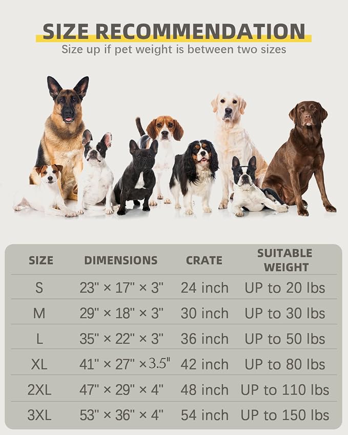 NUPIDA Orthopedic Dog Beds Large Sized Dog Waterproof Lining with Removable Washable Cover and Non-Slip Bottom, Quilting Pet Bed, 35x23 Inch, Dark Gray - Image 7