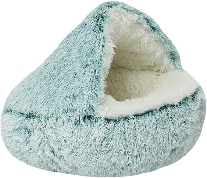Cozy Cave Dog Bed, 2025 Cat Cave Bed with Cover, Cat Nest Bed, Pet Beds for Indoor Cats Cave & Calming Dog Beds Winter Anti-Slip & Washable Fluffy (Green, S(15.7in/40cm)) by Muzuja