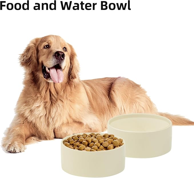Havniva Ceramic Dog Bowls, Dog Food and Water Bowl Set, Dog Water Bowl | 8.3” Ceramic Dog Food Bowls with Non-Slip Rubber Base, Large Capacity, Dog Feeding Bowls for Large Dogs - Image 5
