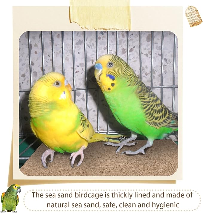 Fabbay 100 Pcs Gravel Paper for Bird Cage Gravel Liner Paper Pet Sandpaper Special for Bird Cage in Sea Sand, Easy Clean Pet Sandpaper Calcium Paper for Birdcage Parrots Cockatiels(11 x 17 Inch) - Image 3