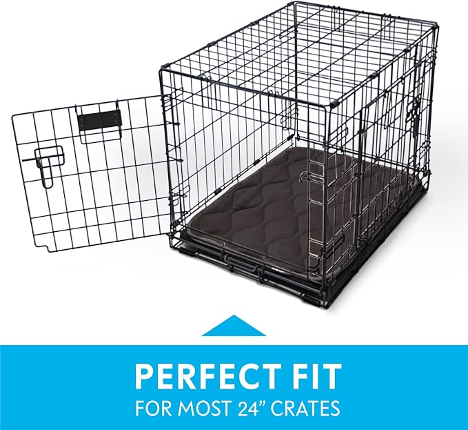 Paw Inspired Washable Padded Crate Mats for Dogs, Gray, 23x17 Inch | Fits 24-inch Kennels, Leakproof, Waterproof Bottom, Plush Dog Pad, Pet Bed - Image 3