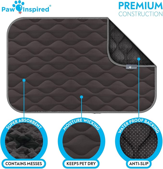 Paw Inspired Washable Padded Crate Mats for Dogs, Gray, 41x28 Inch | Fits 42-inch Kennels, Leakproof, Waterproof Bottom, Plush Dog Pad, Pet Bed - Image 5