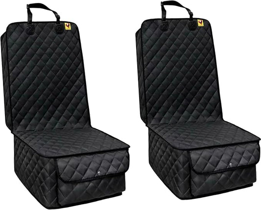 Bark Lover Deluxe Dog Seat Cover for Front Seat-More Durable Spill-Resistant Front Seat Protector, High Heat Resistant and Nonslip Front Seat Cover for Dogs Kids, Universal Size (Black, 2 Pack) by BarkLover