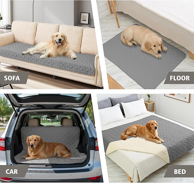 Ameritex Pet Bed Cover Dog Bed Blanket for Sofa and Furniture Waterproof New Pattern Design (40x50 Inch, Light Grey) - Image 3