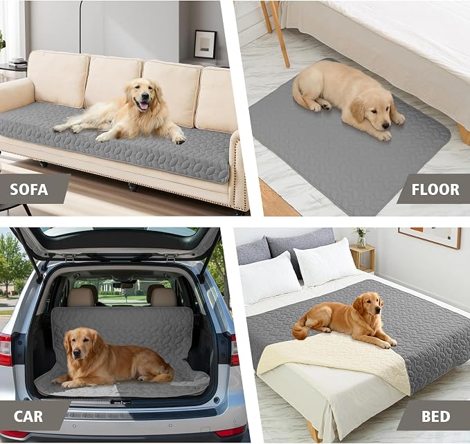 Ameritex Waterproof Pet Bed Cover Anti-Slip Dog Bed Blanket for Sofa and Furniture Waterproof New Pattern Design (Lightgrey, 30x53 Inch (Pack of 1)) - Image 3