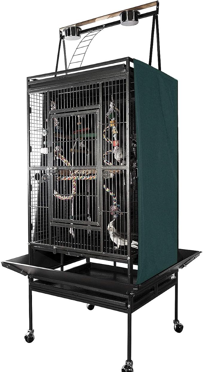 Colorday Good Night Bird Cage Cover for Large Bird Cage with Play Top (Patented), Green 68" - Image 3