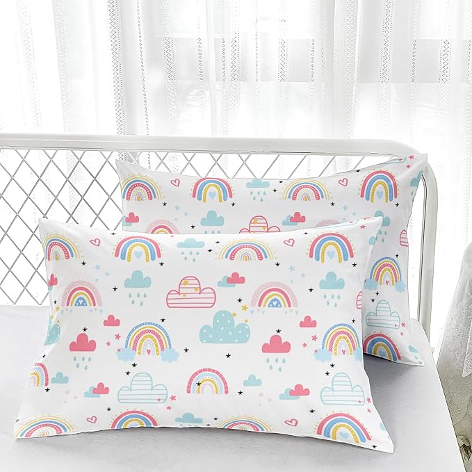 Nttopship Rainbow Comforter Sets Comfort Full Size， Bedding Sets for Kids,Kawaii Clouds and Rainbows Comforter Sets All Season 1 Comforter and 2 Pillowcases - Image 5