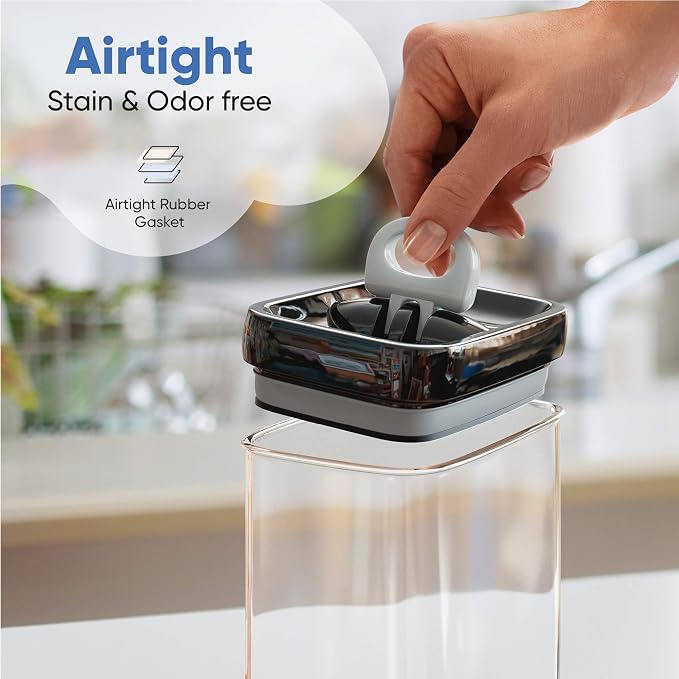Chef's Path Airtight Food Storage Containers Set for Home Organization - 7 Piece Largest Flip Lock Set w/more Capacity - BPA Free Plastic Dry Food Storage Containers with Lids - Image 4